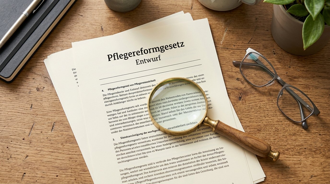 Gesetzentwurf zur Pflegereform wird mit Lupe genau geprüft